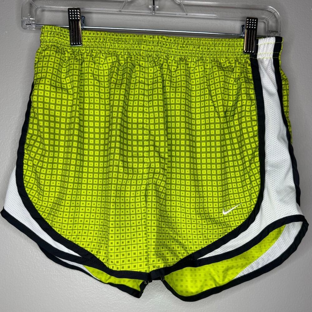 Nike Dri-Fit Neon Lime Patterned Running Shorts – Size Small